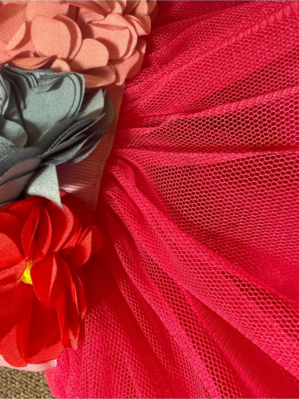 Gorgeous Mini Boden Hot Pink Floral Belt Tulle Party Dress